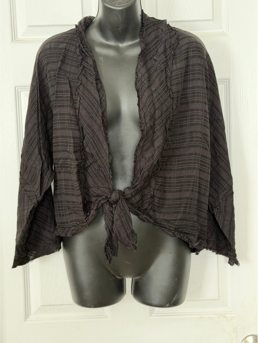 Maven West Black Striped Tie Front Blouse XS